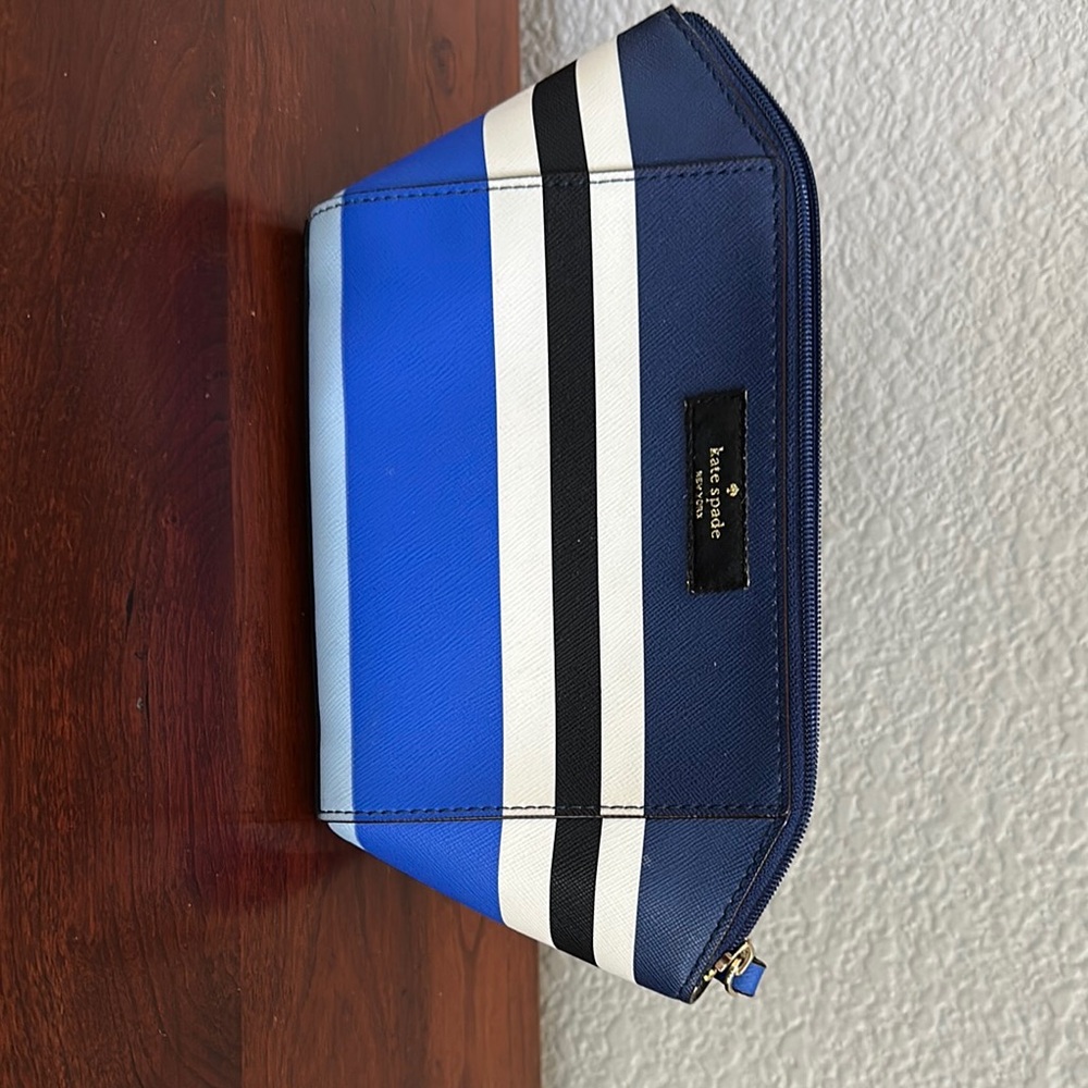 Kate Spade Navy and White Striped Pouch